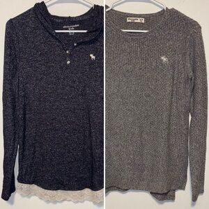 Abercrombie Kids Girls LOT OF 2 Sweater Tops Size 15/16 Cozy Knit Lace